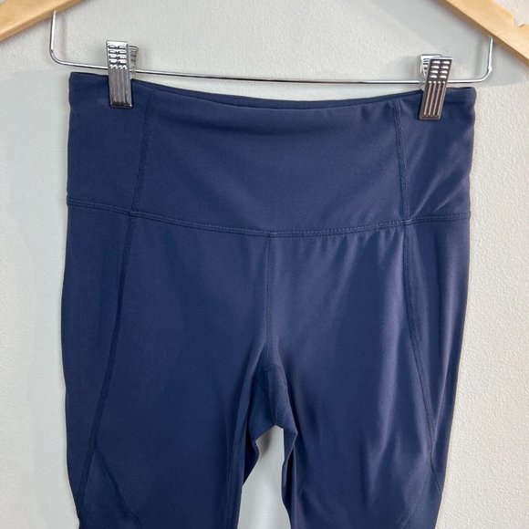 Athleta Mesh Shine Salutation Leggings 7/8‎ Small Womens Navy Blue Active… - Picture 3 of 15